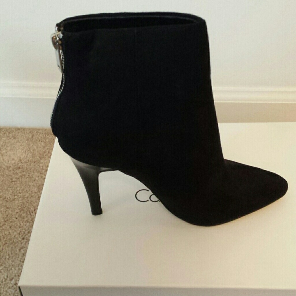 Suede Black Booties